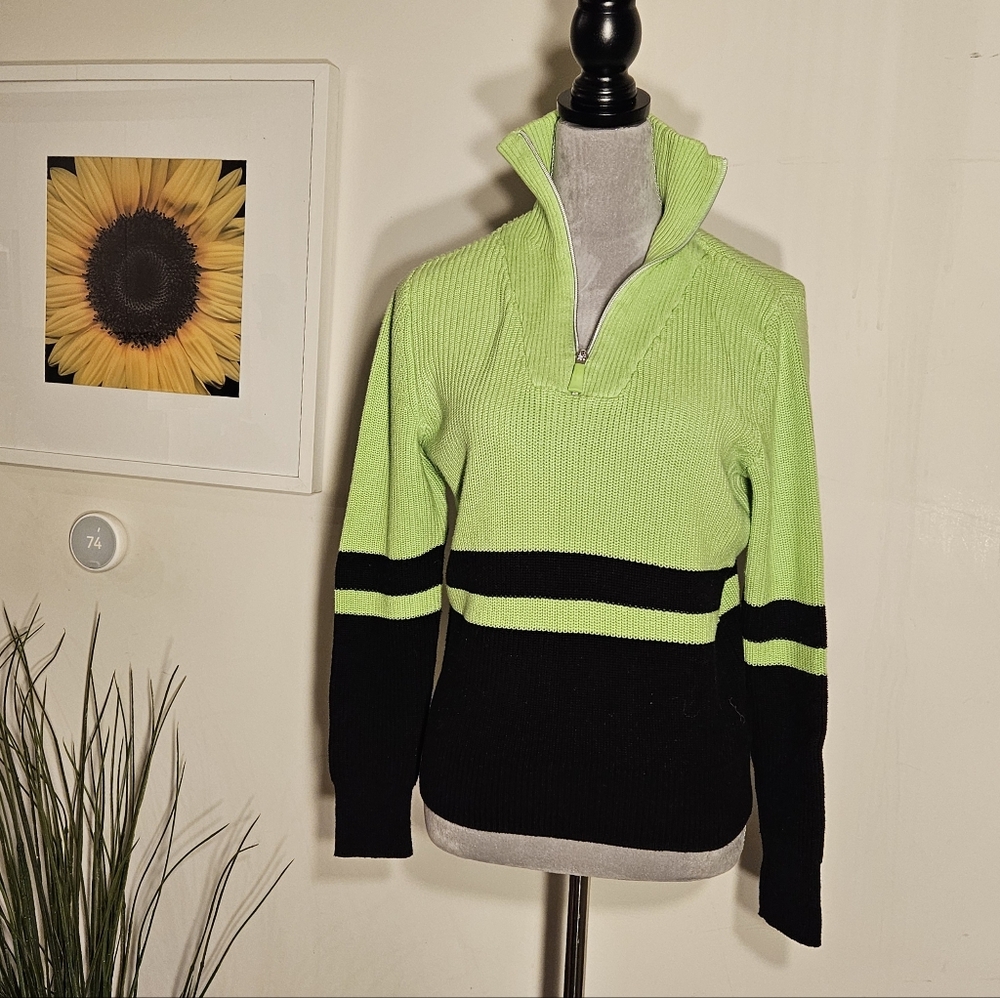 LAUREN ACTIVE Lime Green Sweater